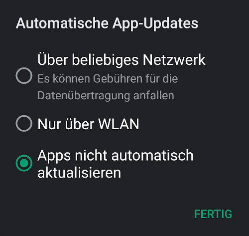 Deshabilitar las actualizaciones automáticas para todas las aplicaciones de Android