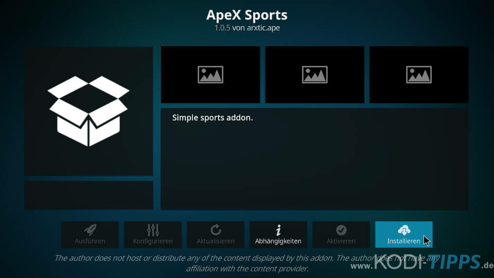 Instale ApeX Sports Kodi Addon - Paso 8