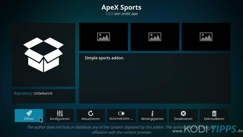 Instale ApeX Sports Kodi Addon - Paso 14