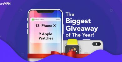 Gana un sorteo gratuito de iPhone X y Apple Watch con PureVPN